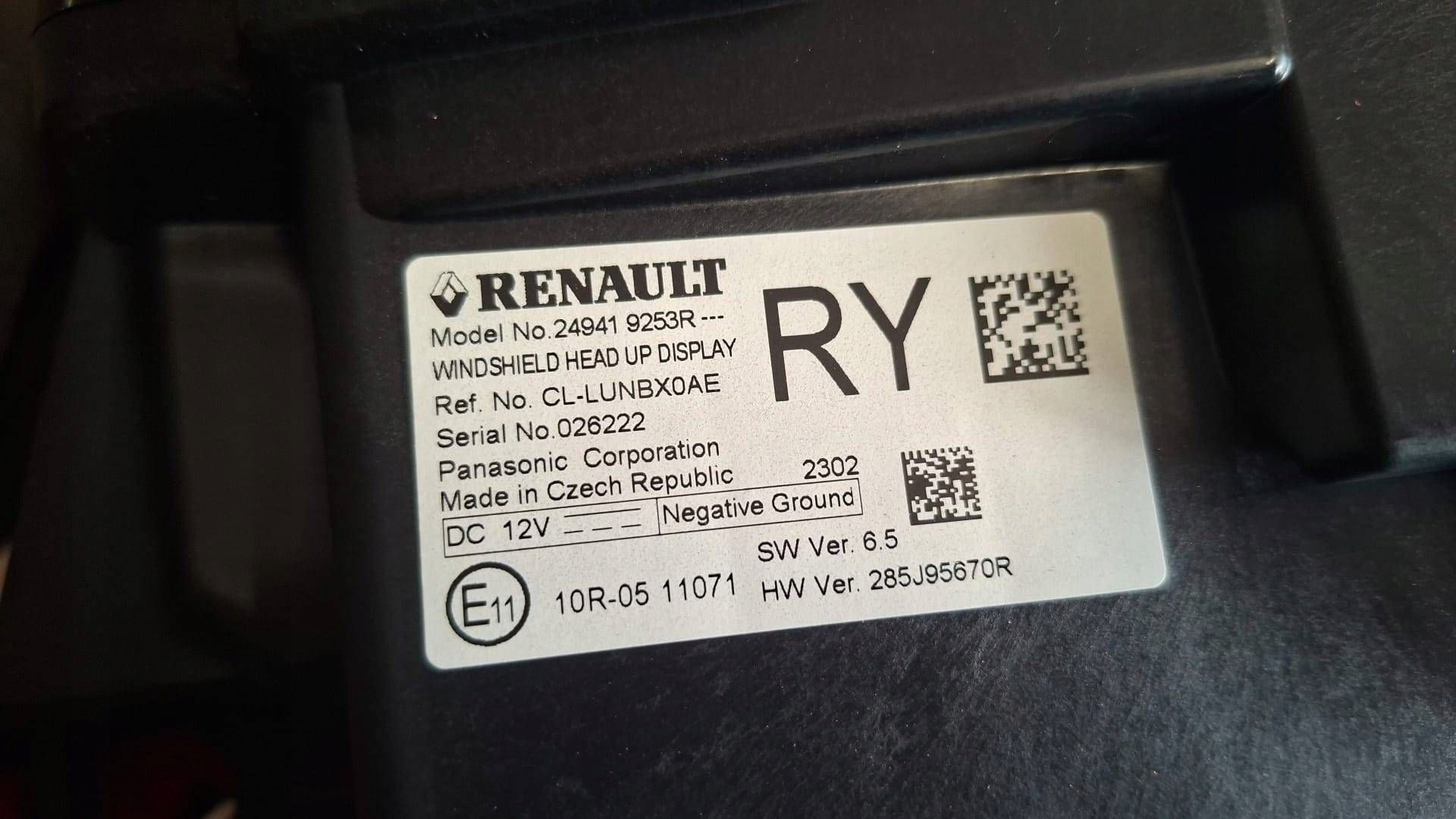 display Head Up ekran Renault Espace VI 249419253R