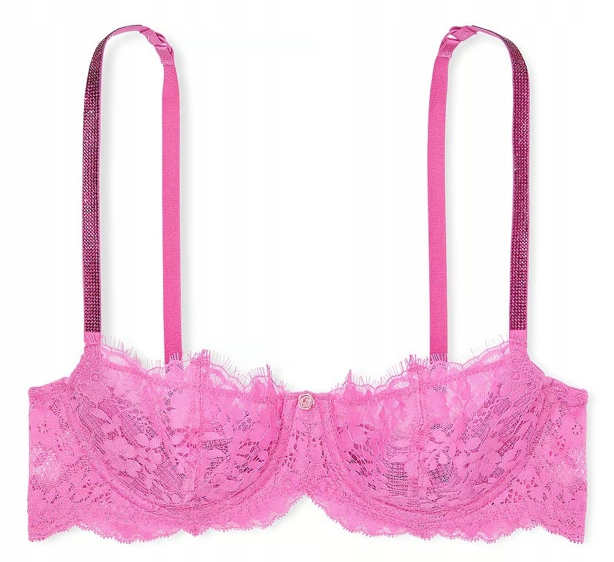Podprsenka měkká balkonetka Victoria's Secret zirkony růžová 75E (34DD)
