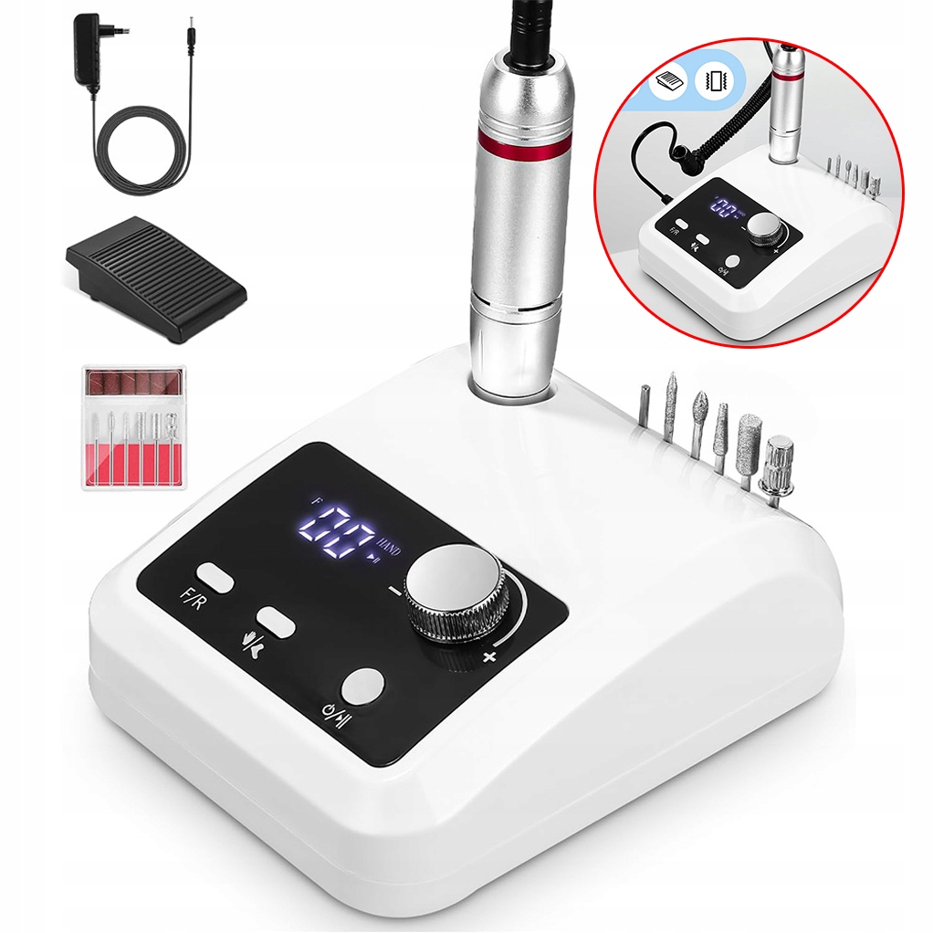 Bruska Na Gelové Nehty Profesionální S LCD 45000 Ot Usb Tichá