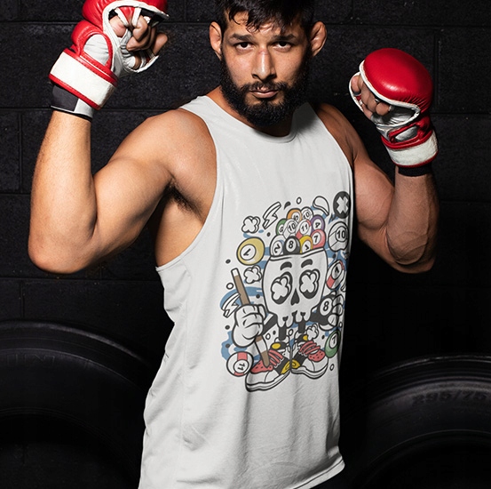 TANK TOP ANIMOWANE BILLIARD SKULL Rozmiar L