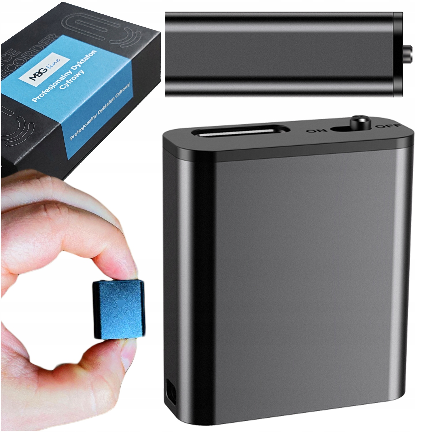 Mini Dyktafon Szpiegowski Mały 16GB Detekcja Dsp Magnes Brelok Zawieszka Hq