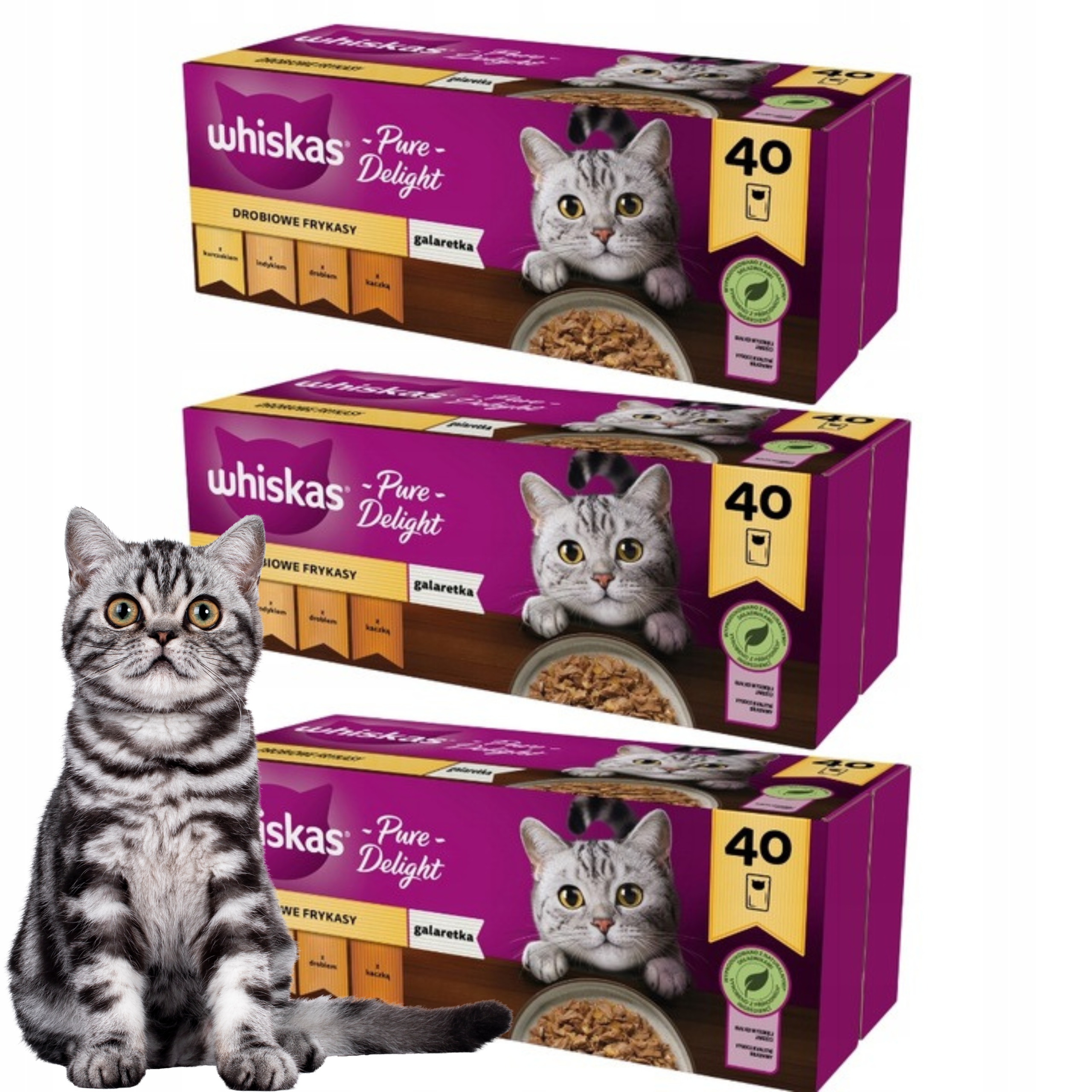 Levně Whiskas Pure Delight Krmivo pro kočky drůbeží hody v želé 85g x 120