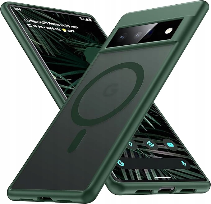 Pouzdro Pro Google Pixel 6 Pro 6,7" S Magsafe Matné Tenké Silikonové Zelené