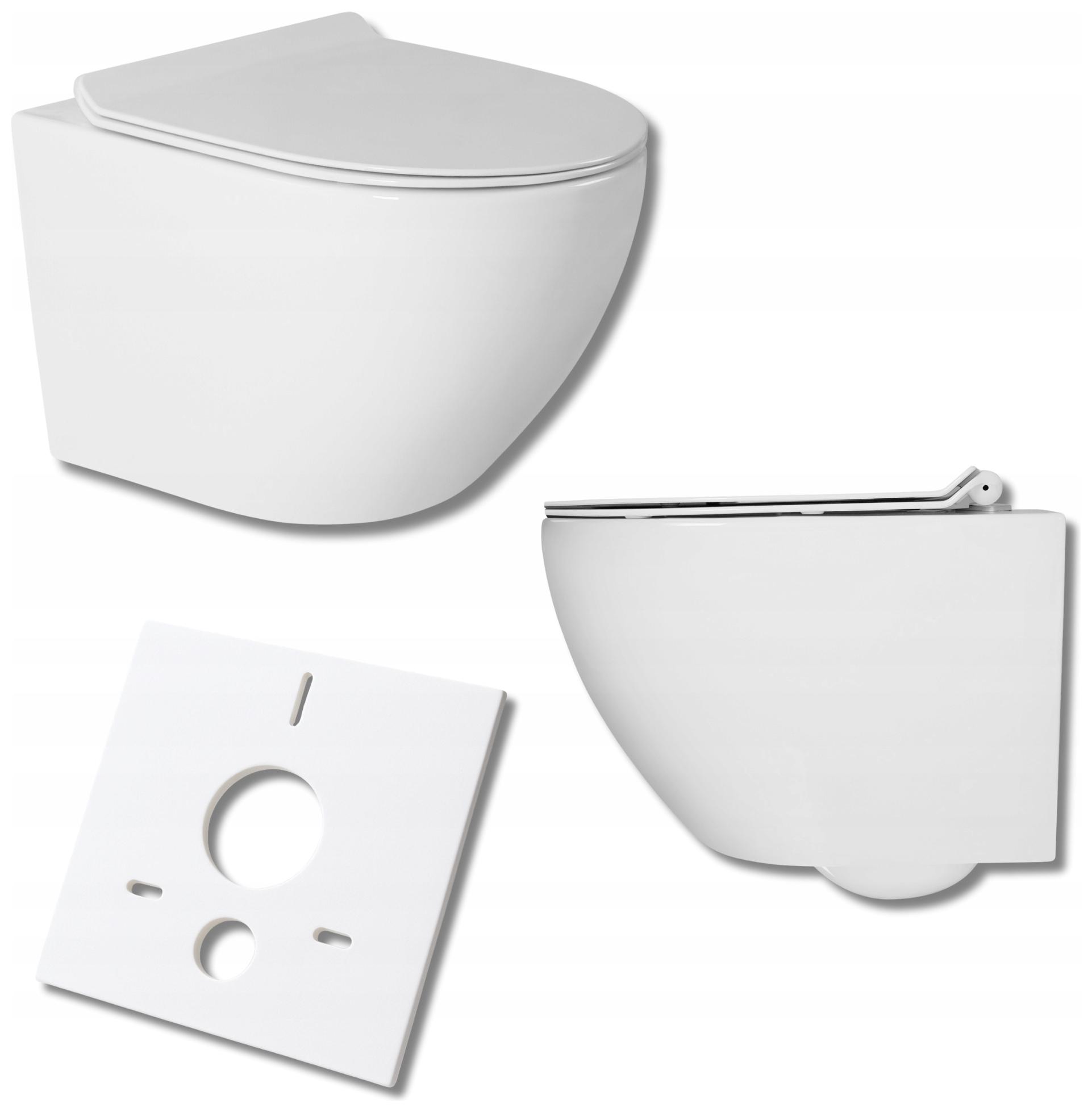 Wc Mísa Závěsná toaleta závěsná Rimless bílá Bez Okraje Via Sedátko