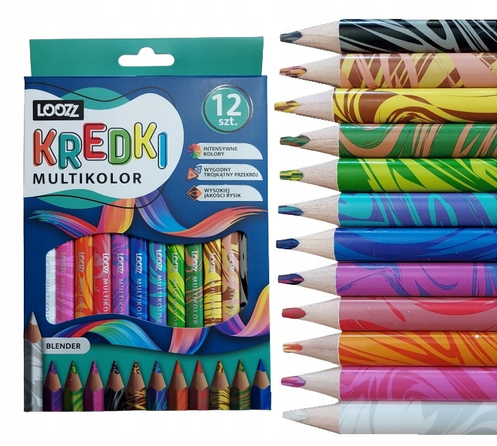 

Kredki Magiczne Magic 12 Szt 2W1 Multikolor Loozz