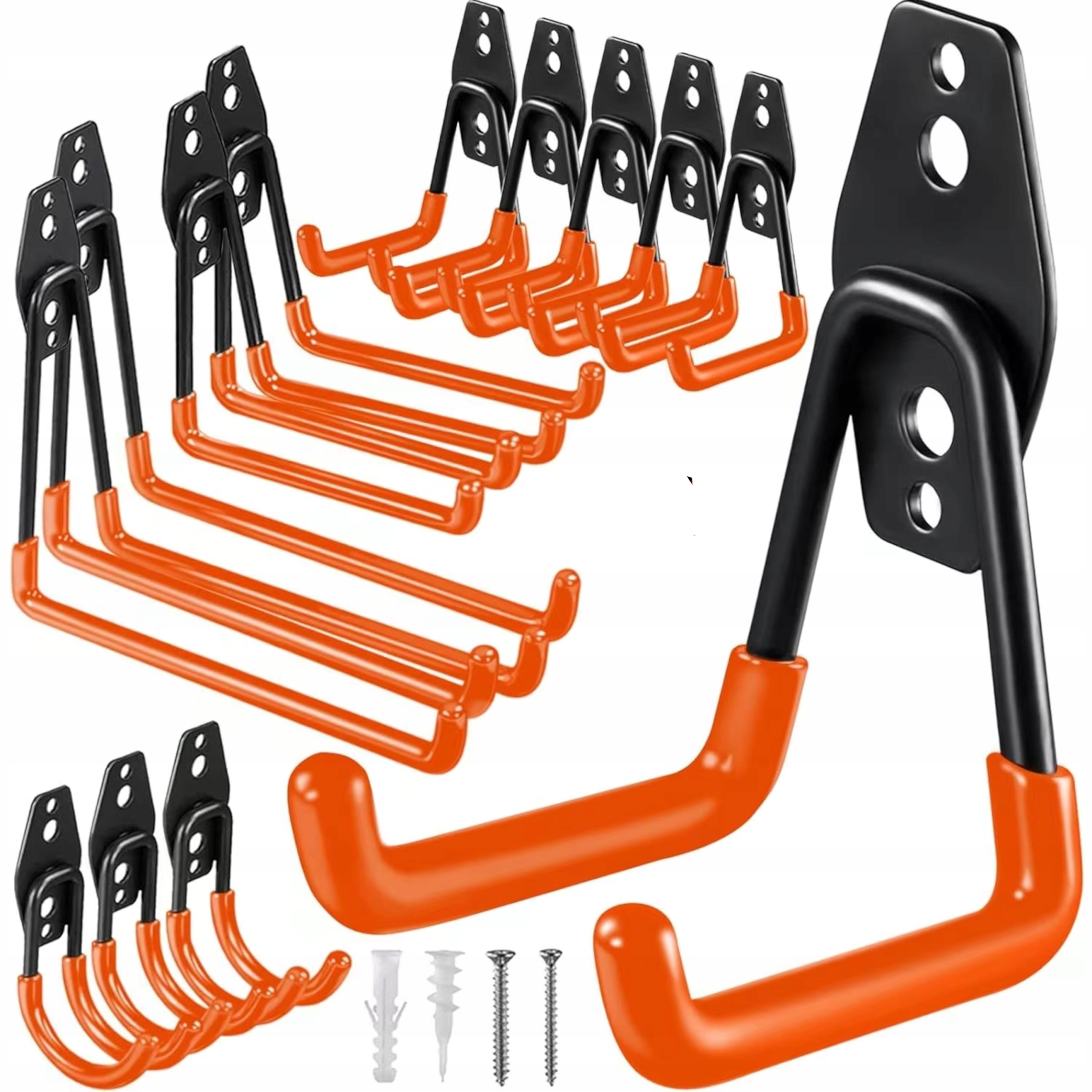 12 nástěnných háků, silné nářadí do garáže, věšák na hrábě, lopata, rýč