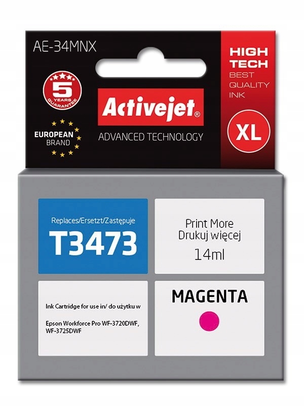 Activejet AE-34MNX Tusz (zamiennik Epson 34XL T3473 Supreme 14 ml