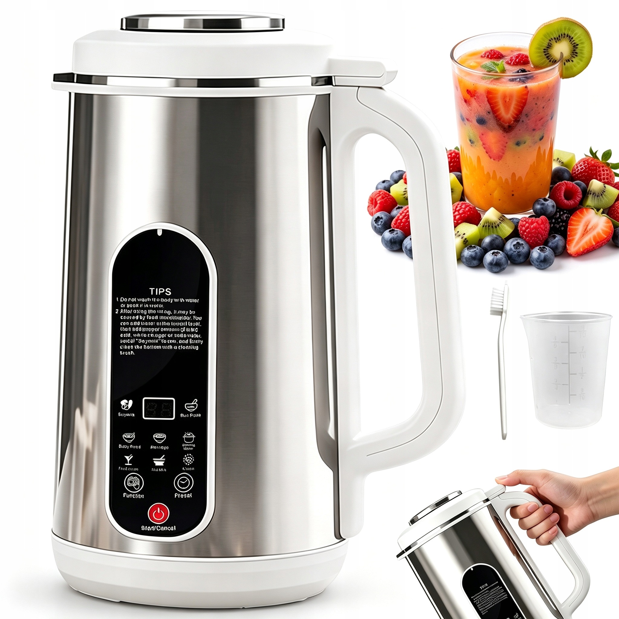 Rychlootáčkový Mixér Z Nerezové Oceli 800 W 8 V 1 Pro Polévky Kaší A Jídla