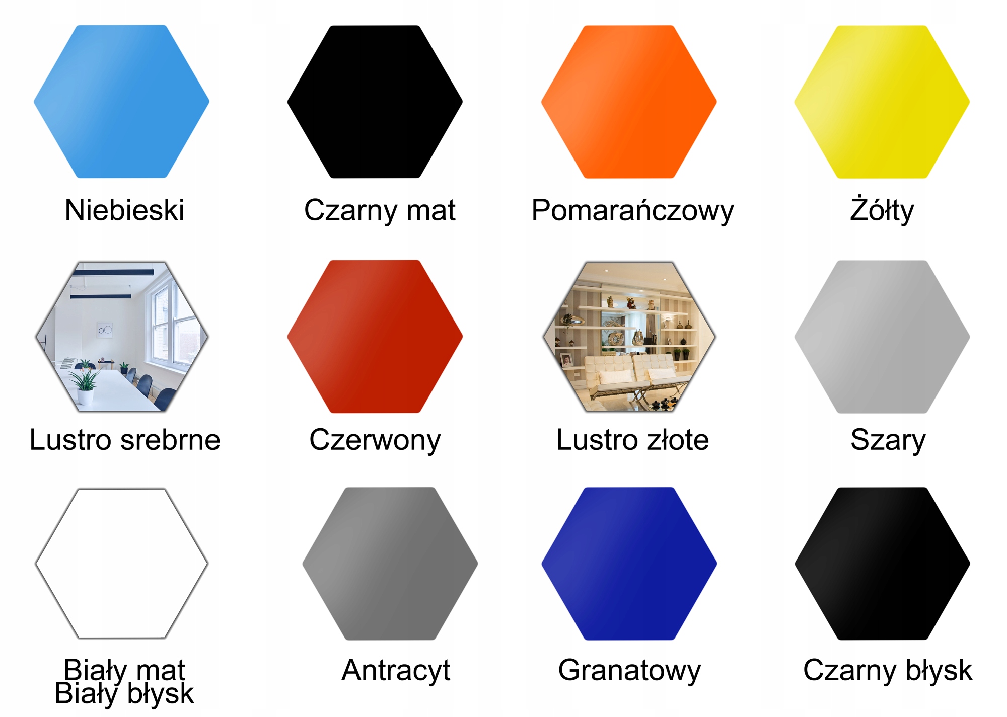 LUSTRO heksagonalne akrylowe 15x17,3cm LS-78 Kod producenta LS-78