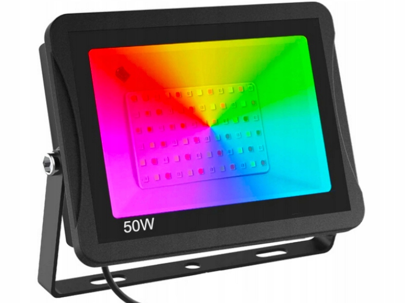 Barevná fasádní lampa Zahradní reflektor Vodotěsná Led Rgb 50W +Dálkový Ovladač