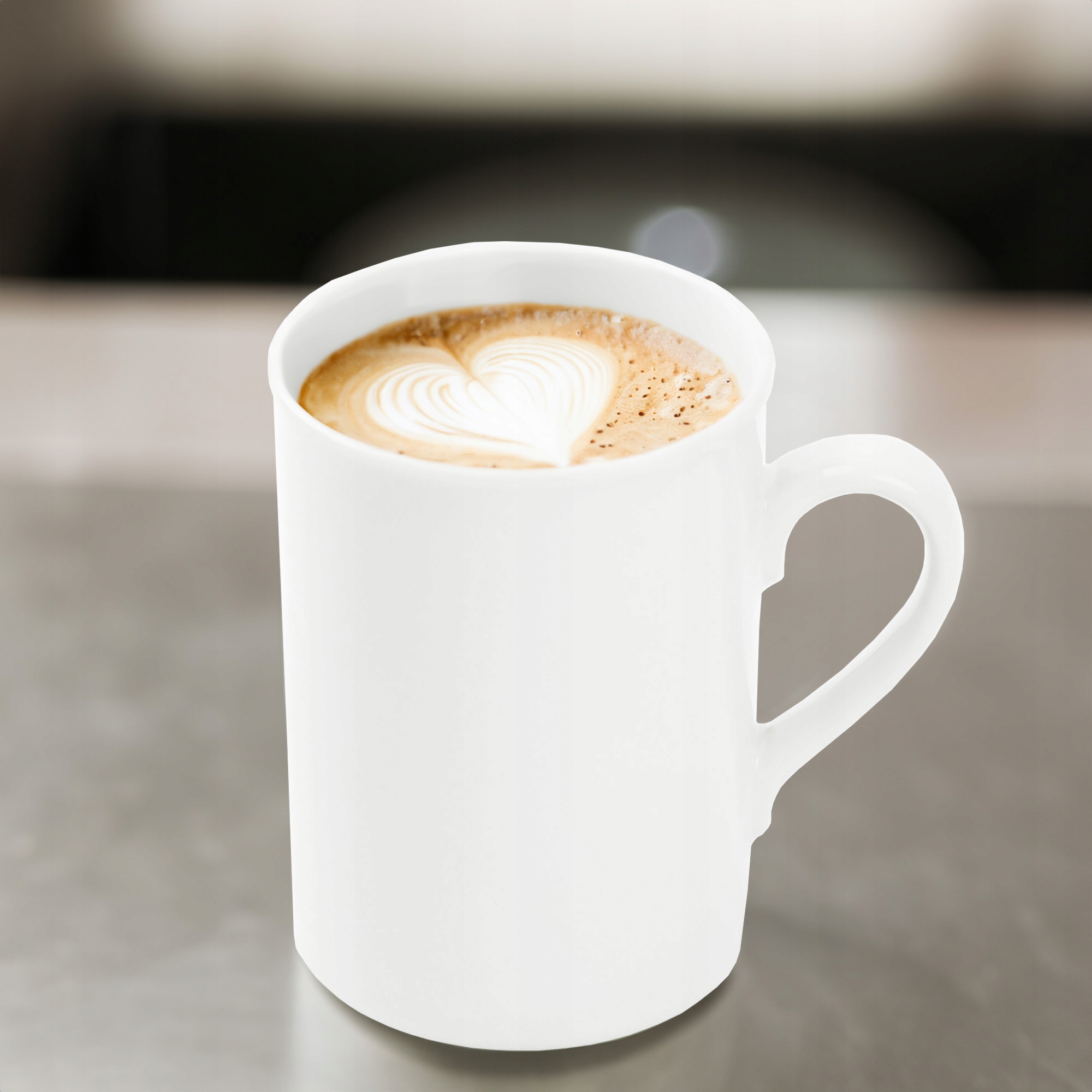 KUBEK PORCELANOWY GŁADKI BIAŁY 290ML UNIWERSALNY Z UCHEM NA KAWE HERBATE