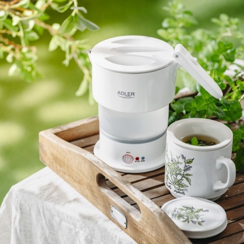 Turystyczny Czajnik Silikonowy Elektryczny White 600W Adler AD 1377 600ml