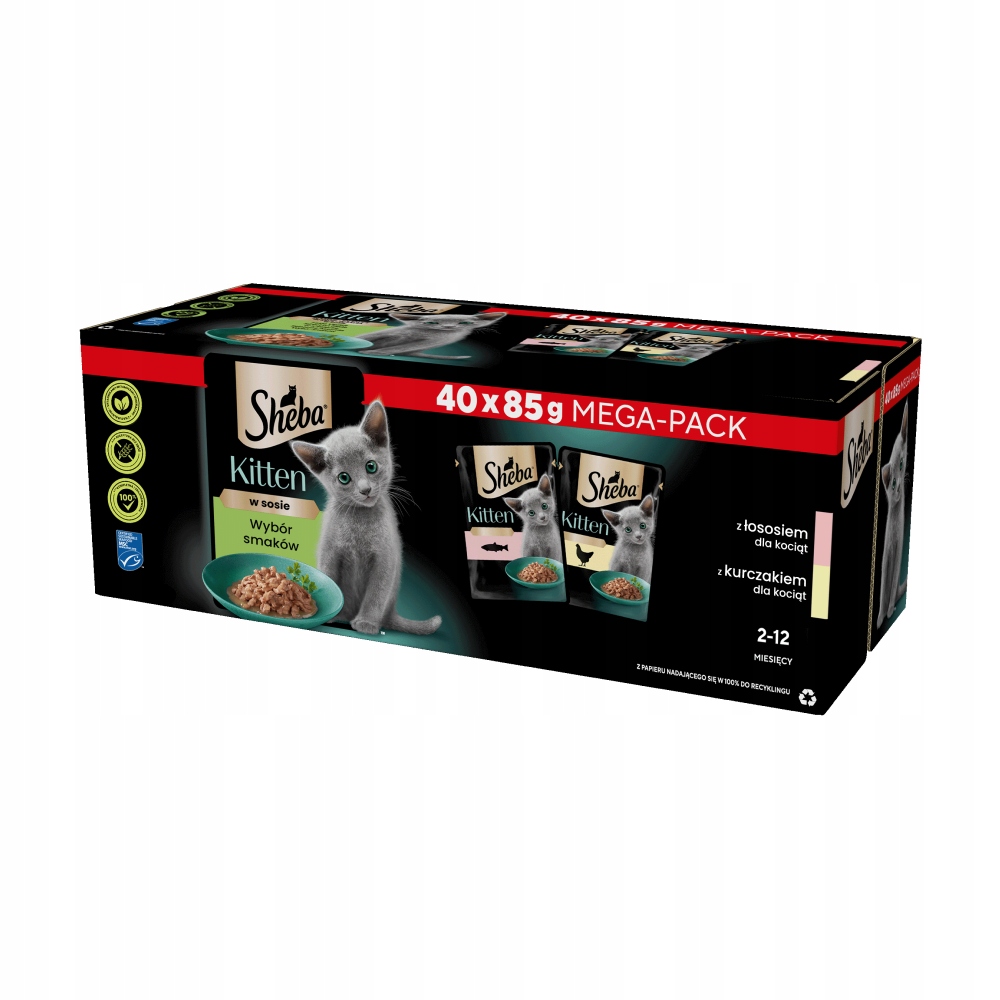 Levně Sheba Kitten Výběr příchutí v omáčce Krmivo pro koťata 40x85 g