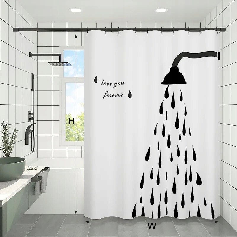 ZASŁONA KURTYNA PRYSZNICOWA POLIESTER 180X200 SHOWER ZA-13 EAN (GTIN) 5900779706408