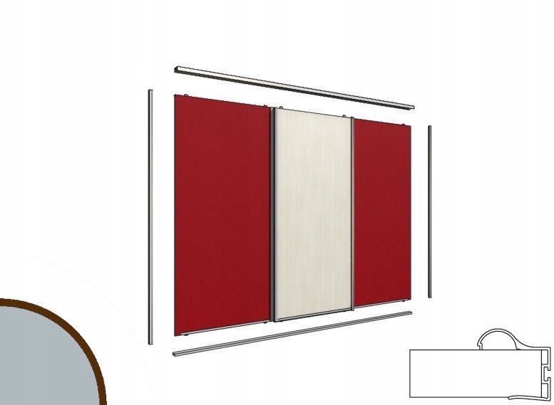 System drzwi przesuwne Gtv Ergo 2,5m/3d wys.2,5m