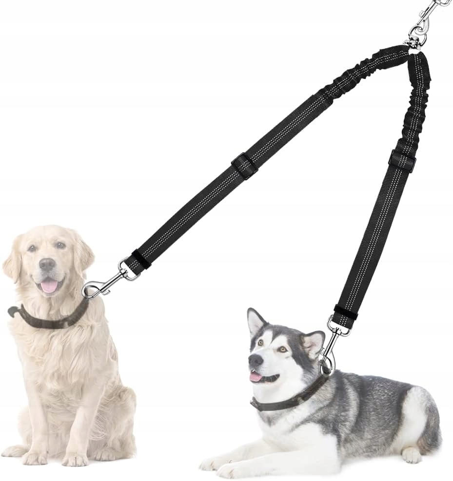 Levně Dvojitá Vodítko 2V1 Pro Dva Psy Velkého Psa, Pes Procházka 360° Nastavitelná