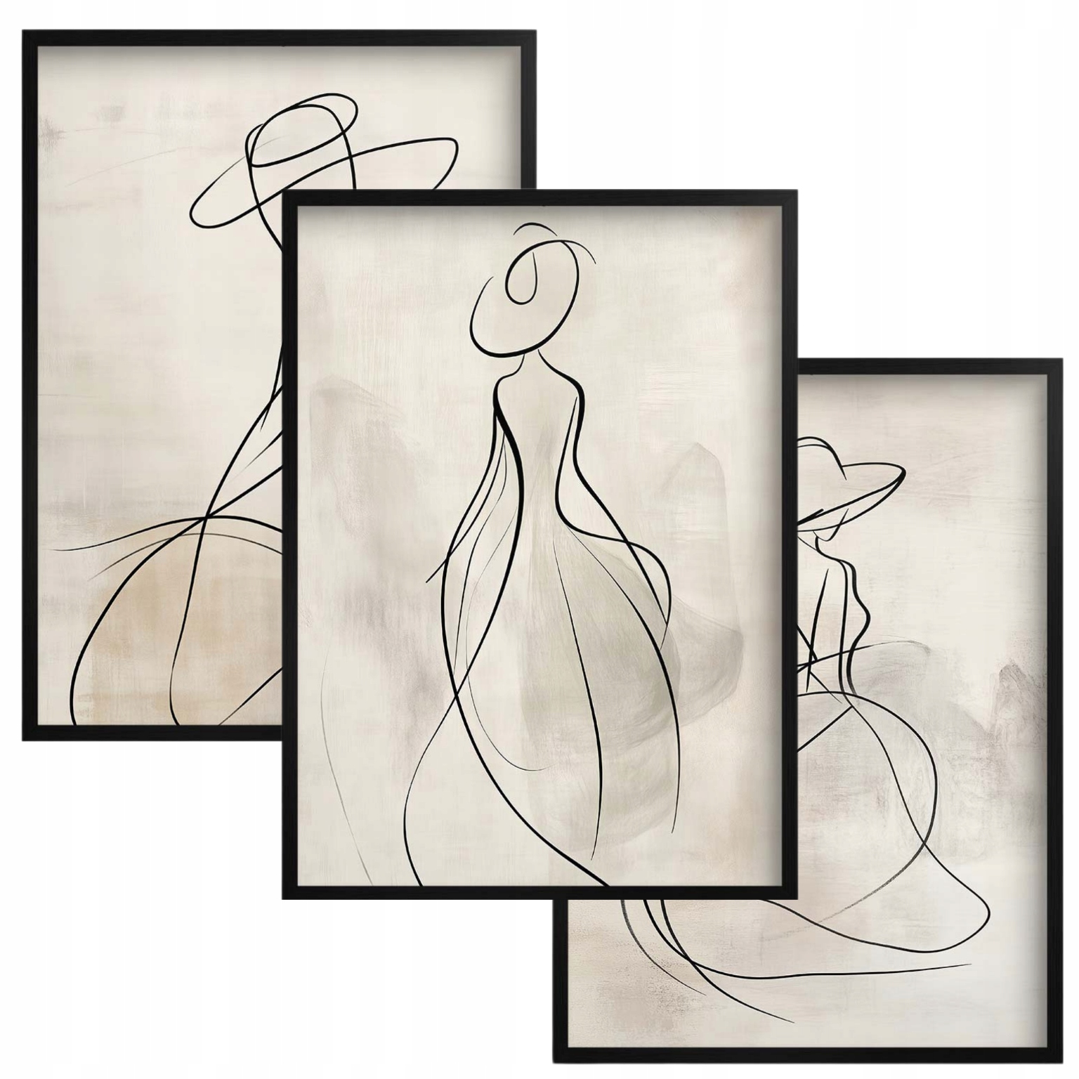 Moderní plakáty Nástěnné obrazy Triptych Boho v rámu do obývacího pokoje Ženy