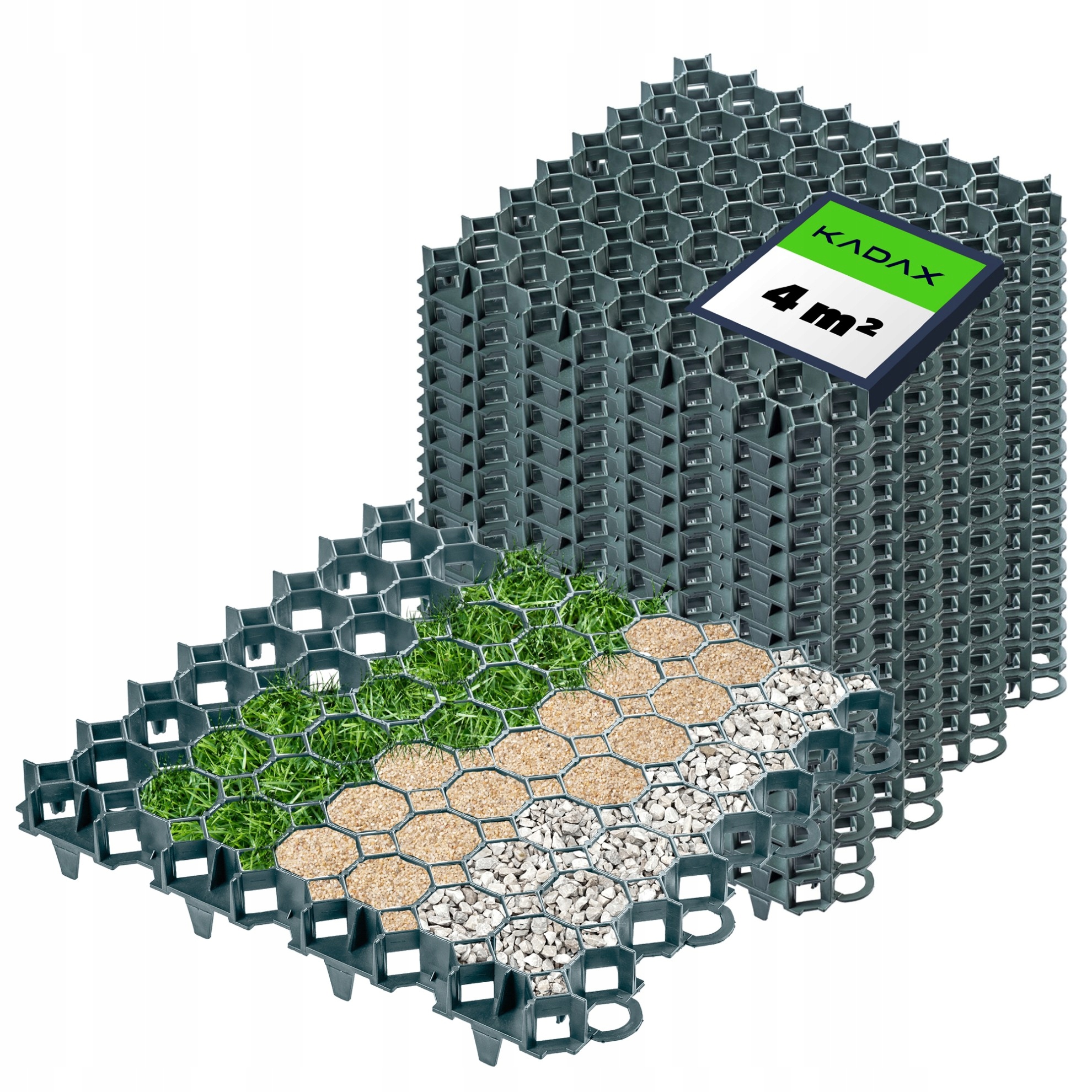 Geokrata Parkovacia Mriežka Travniková 50x50x3,5 16ks Záhradná 530 TON/m2