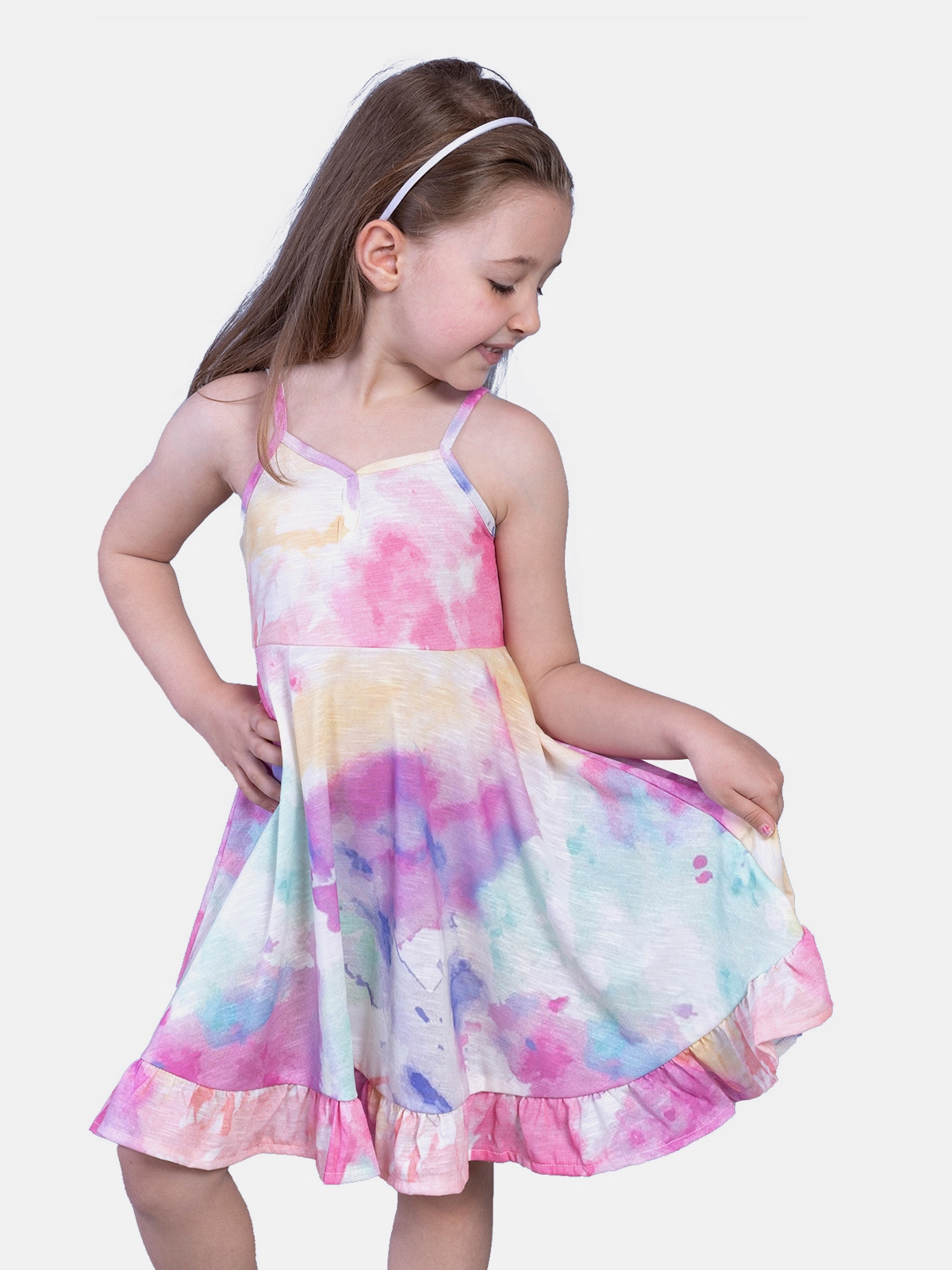 

Sukienka na lato ramiączka bawełniana Tie Dye 128