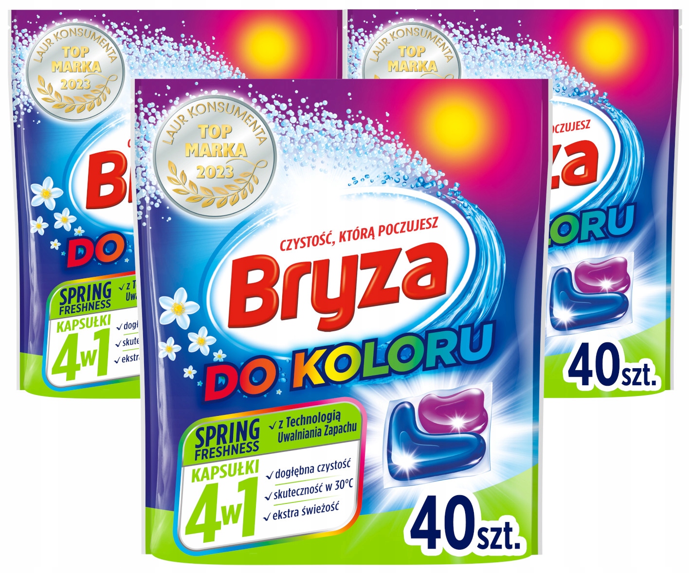 Levně Bryza Sada Spring Freshness Kapsle na praní barev 3 x 40 kusů