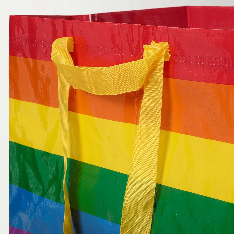 IKEA STORSTOMMA Torba Tęcza Duża na Zakupy Plażę Model STORSTOMMA