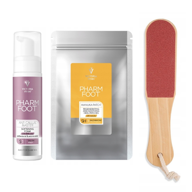 Sada Pharm Foot Hladké paty Změkčující pěna Náplasti na manukový med