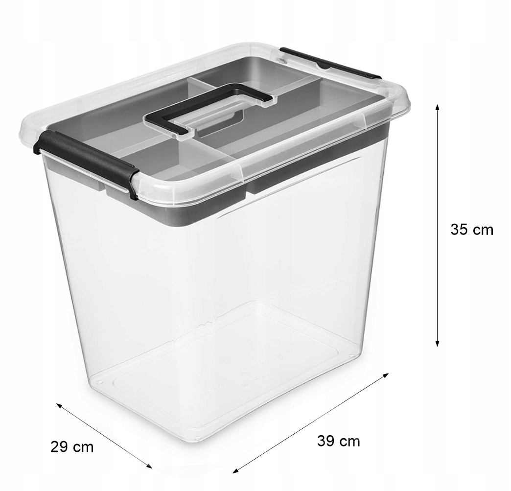POJEMNIK PUDEŁKO ORGANIZER Z POKRYWĄ RĄCZKĄ 30 L Marka ORPLAST