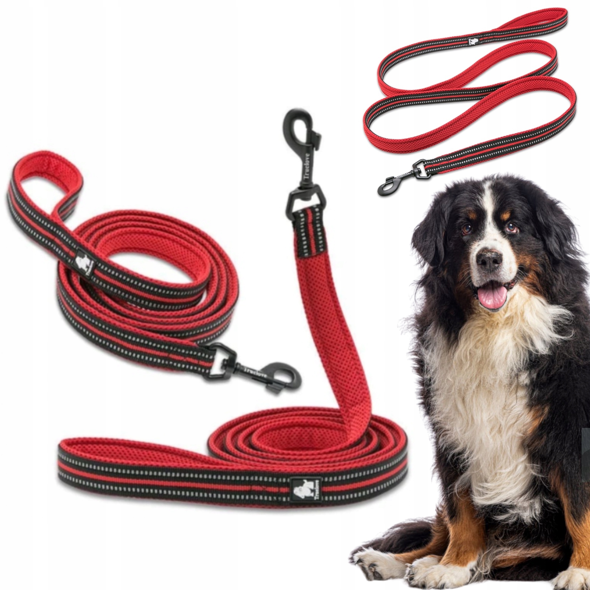 Levně Vodítko reflexní, silné, Truelove aktivní, červené, 200 cm, Velikost L