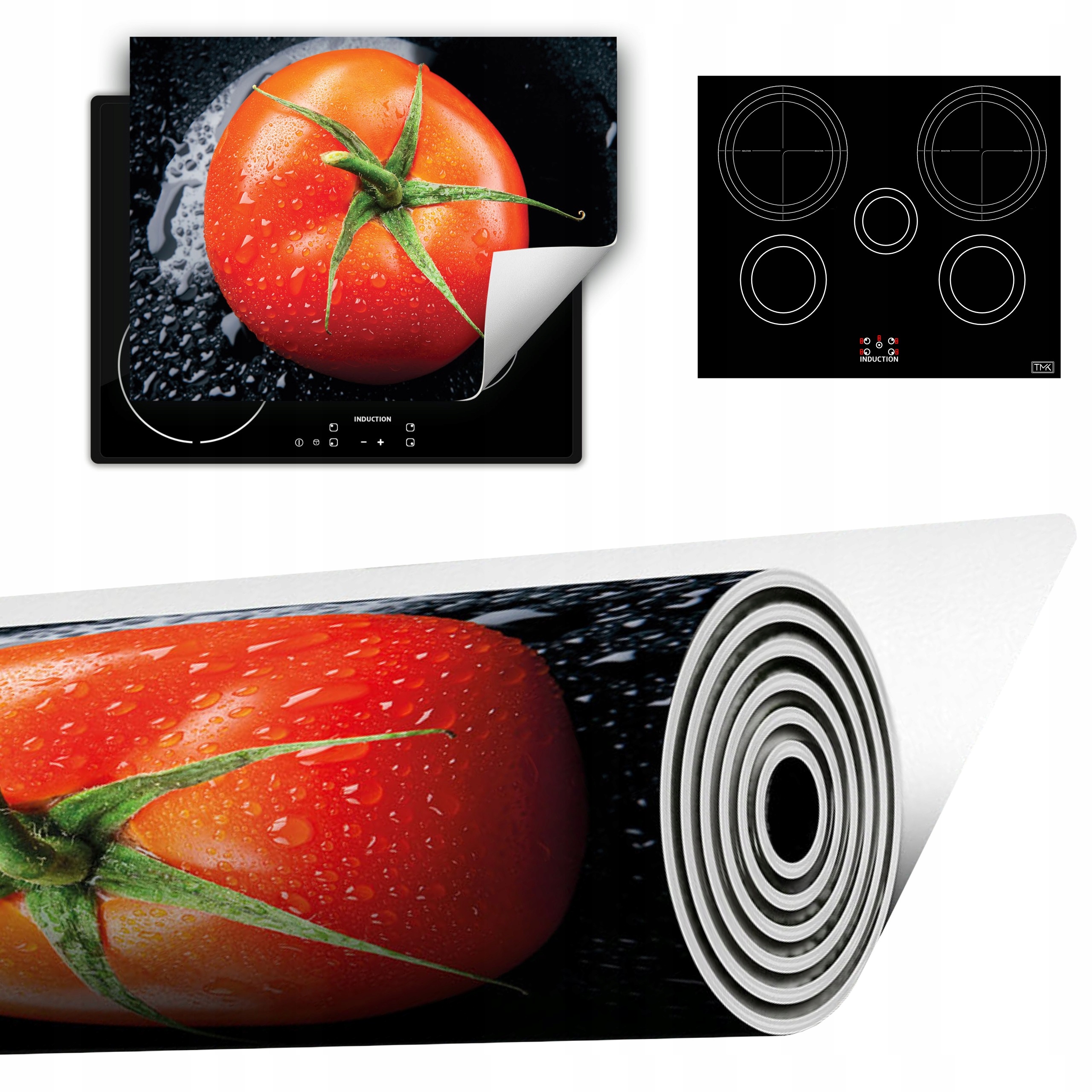 Vinylová Podložka Do Kuchyně Více Místa 70x52 černá rajčata