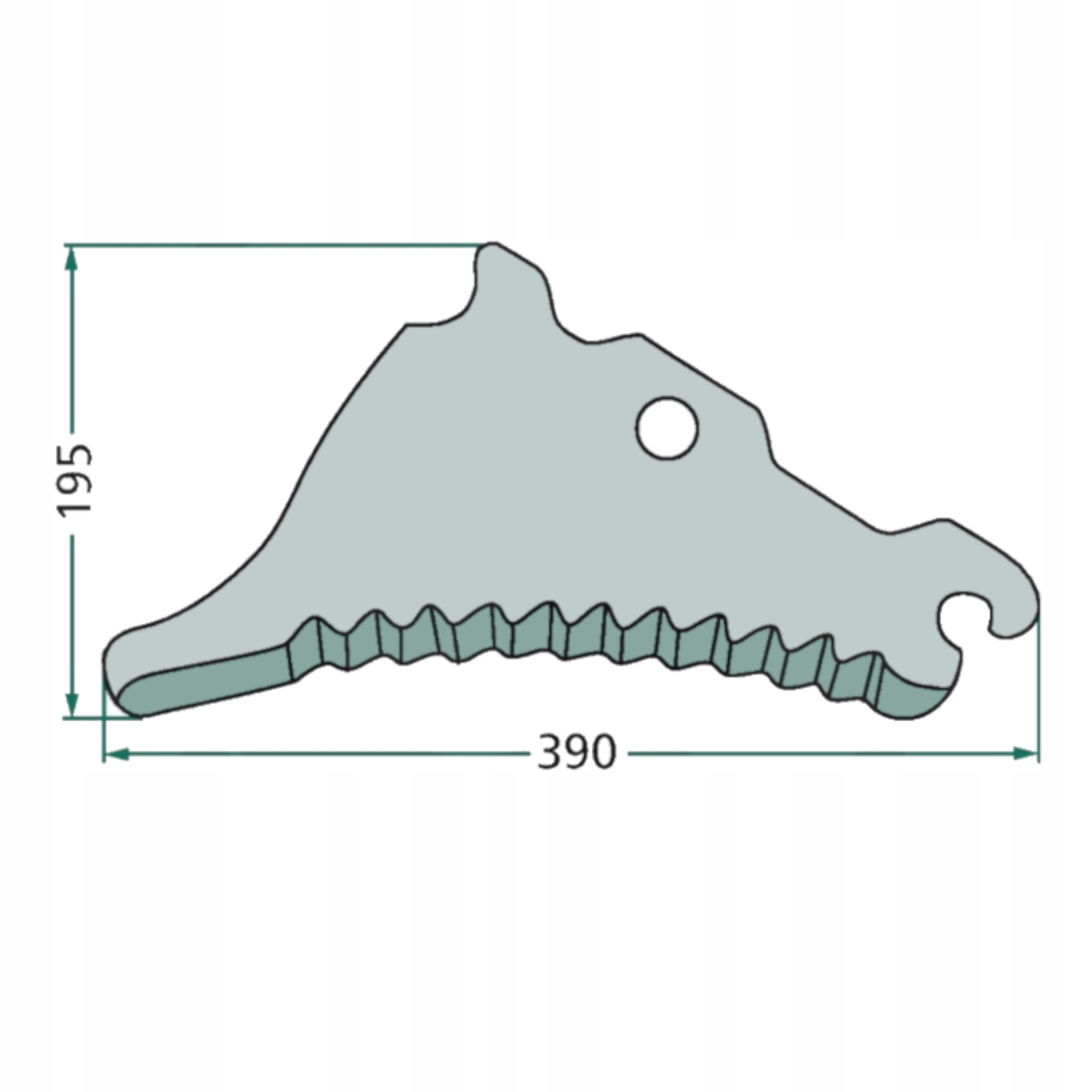 NÓŻ PRASY ROLUJĄCEJ 390X195MM JOHN DEERE CC45488 Producent części Granit