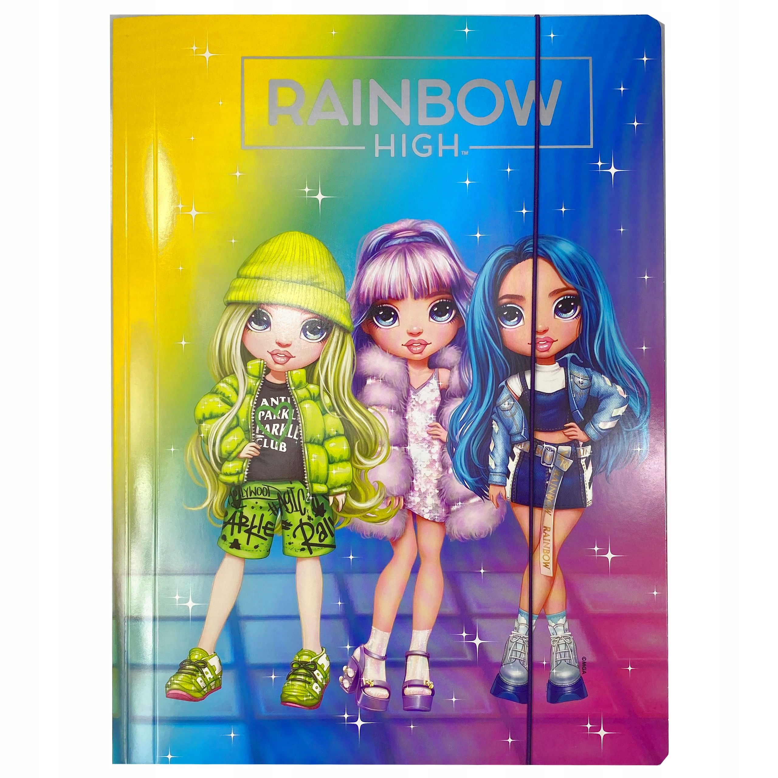 TECZKA SZKOLNA Z GUMKĄ BŁYSZCZĄCA A4 RAINBOW HIGH EAN (GTIN) 5901137192963