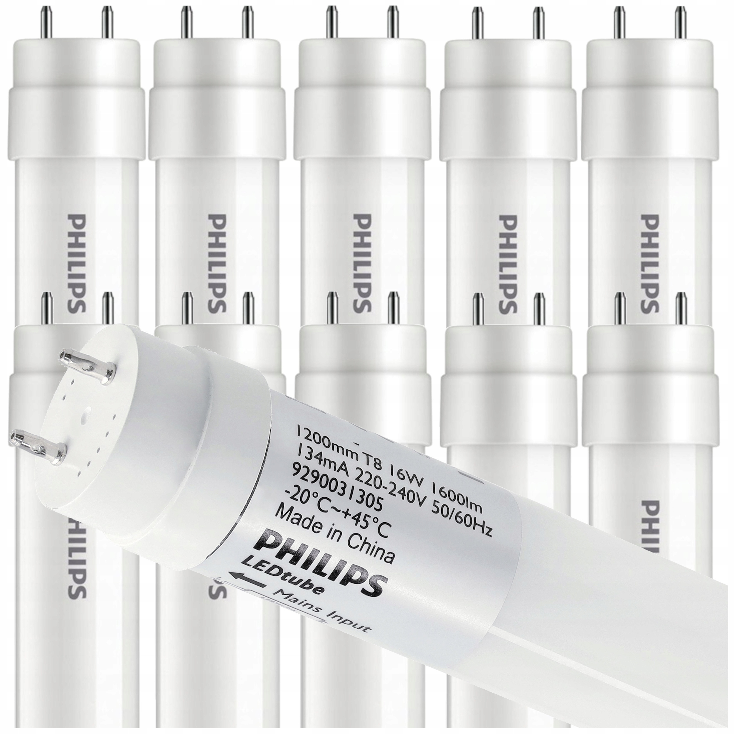 10x Led žárovka Tuba 120 cm 18W 6500k 1800lm T8 G13 Philips Studená sada