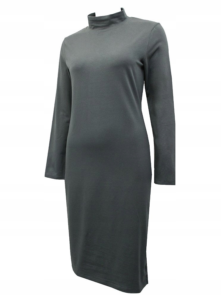 Šedé Pletené MIDI Bavlna Šaty Bpc BP08 46