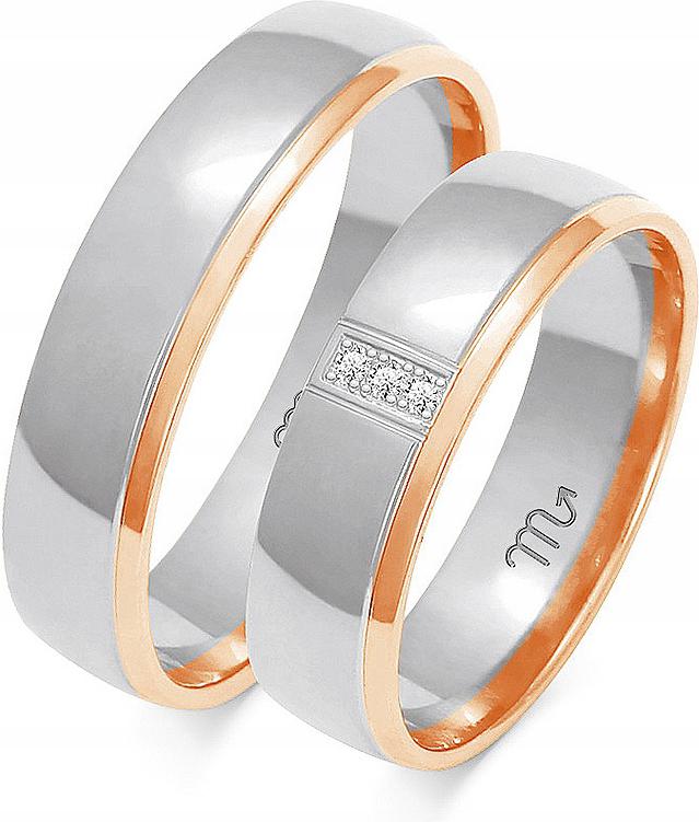 Zlatý snubní prsten s gravírováním 14K 585, rok 8 9 10, svatební pro nevěstu