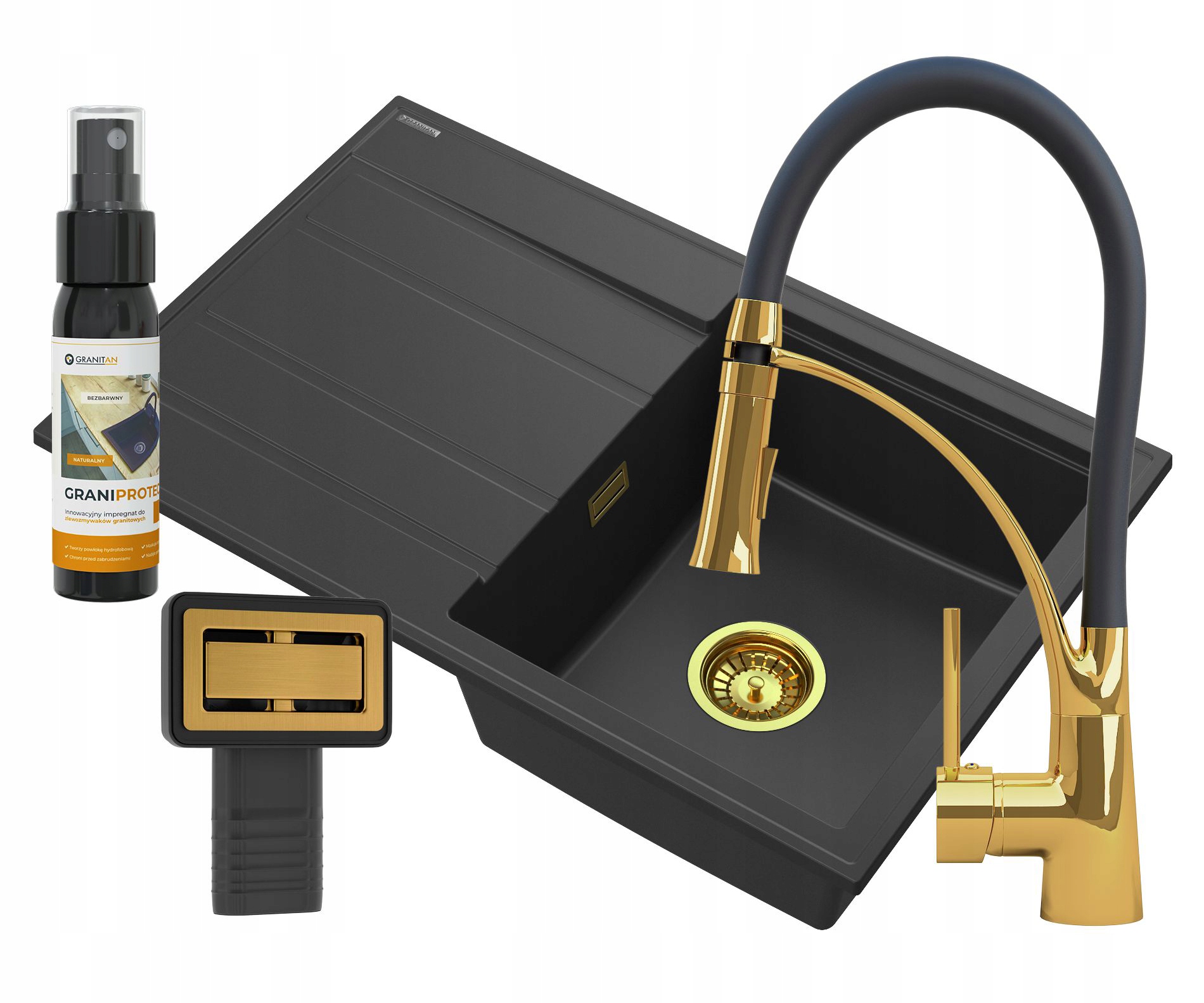 Granitový Drez Čierny, Zlatá Batéria Timor