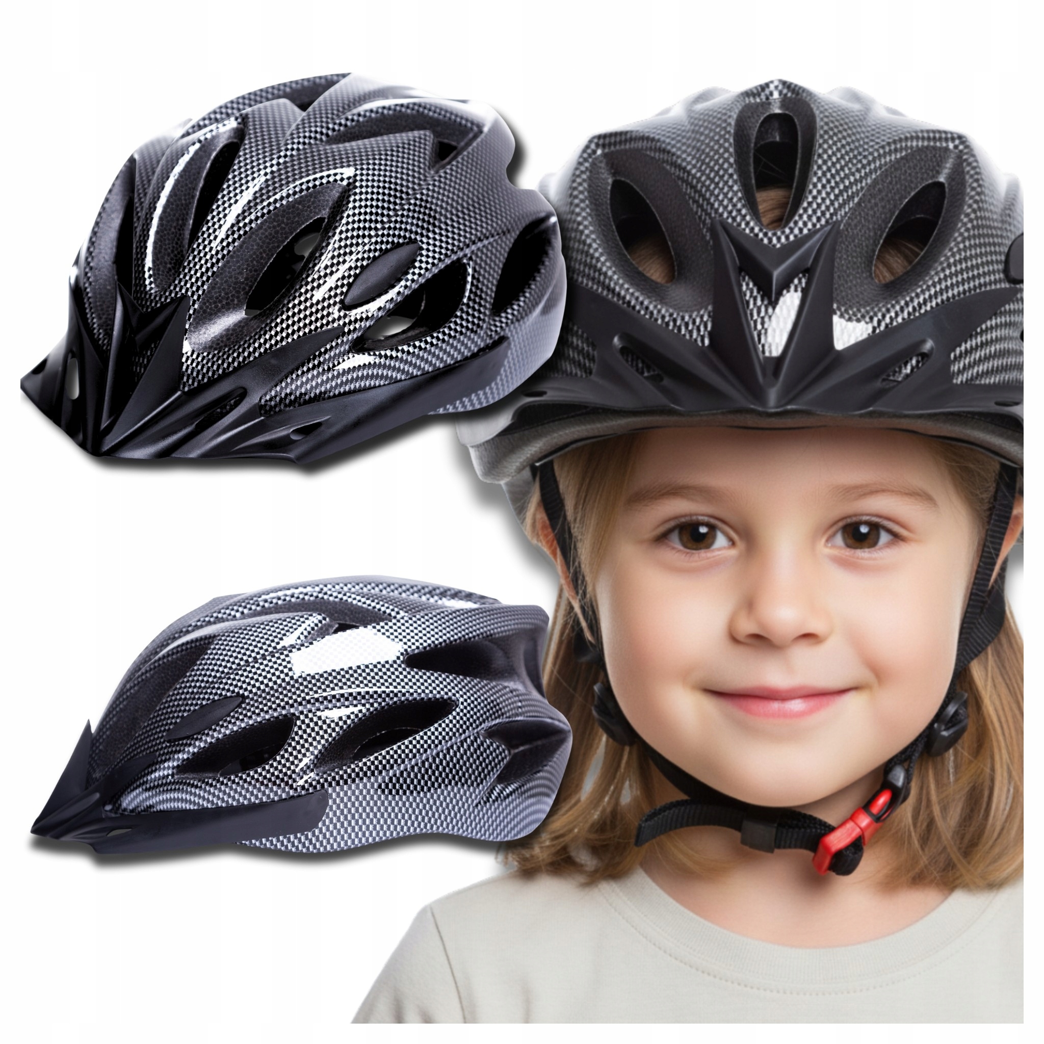 Kask Rowerowy dla Dziewczynki z Daszkiem na Rower MTB Szosowy 48-54 cm