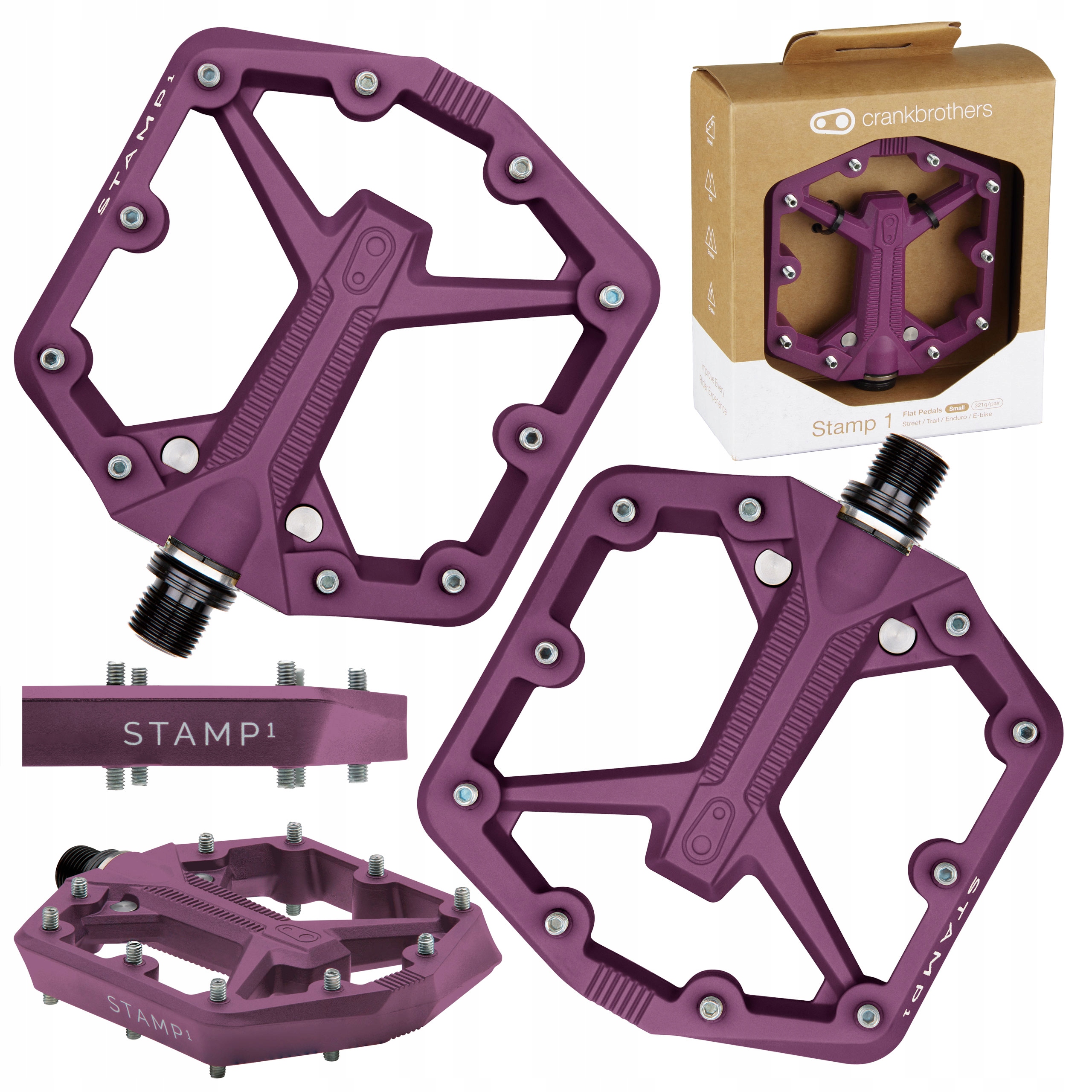 Pedały Rowerowe Crankbrothers Stamp 1 Small Gen 2 Platformowe Fioletowe