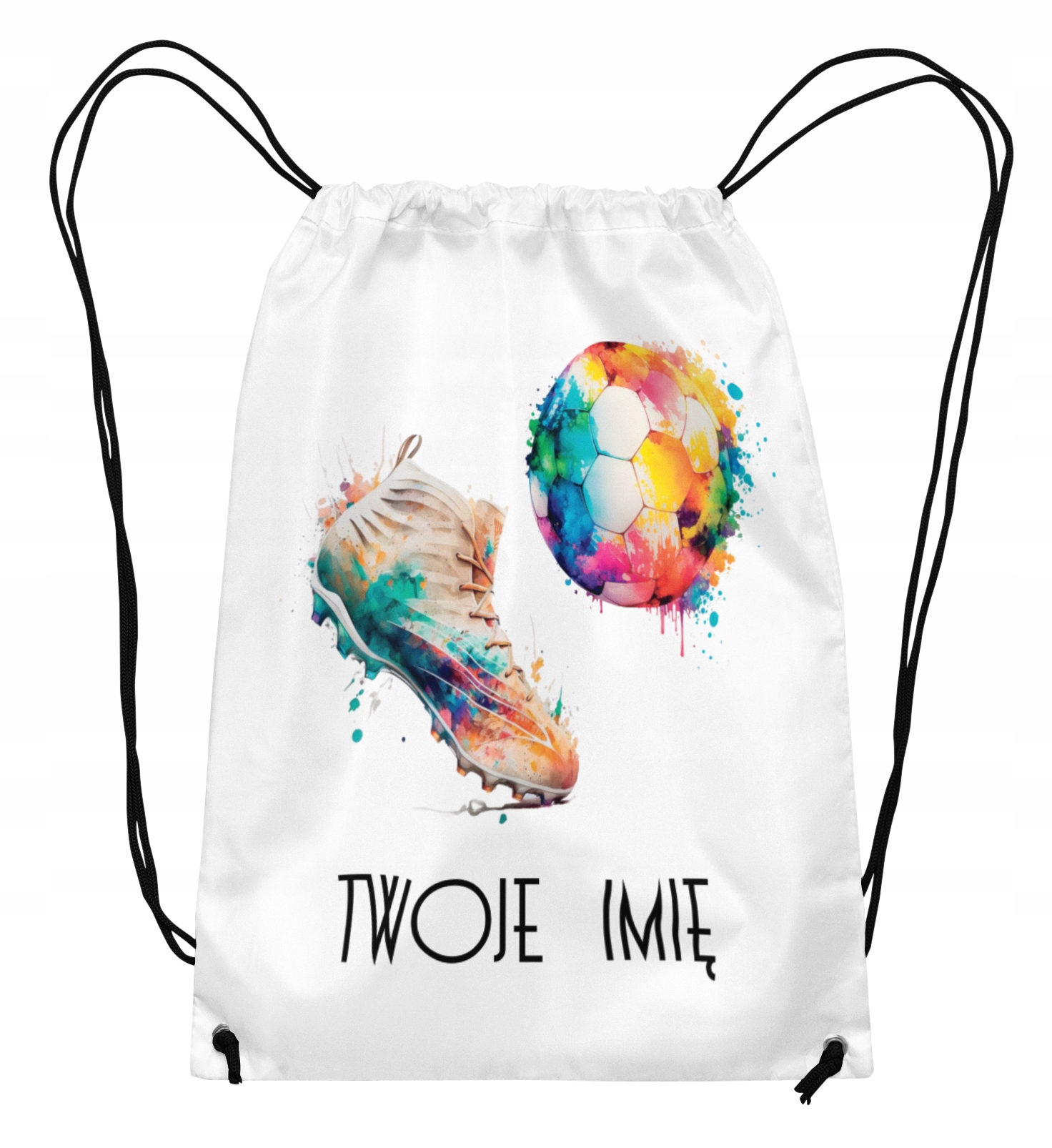 WOREK WORKOPLECAK NA BUTY W-F PIŁKA NOŻNA Z DOWOLNYM IMIENIEM TEKSTEM