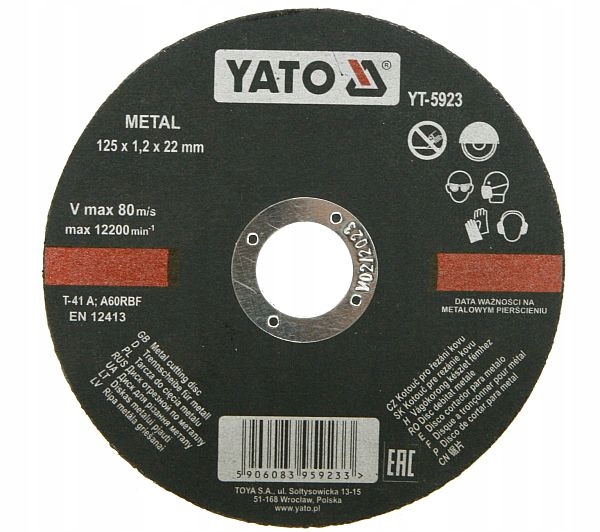

Yato Tarcza do cięcia metalu 125x1,2 YT-5923
