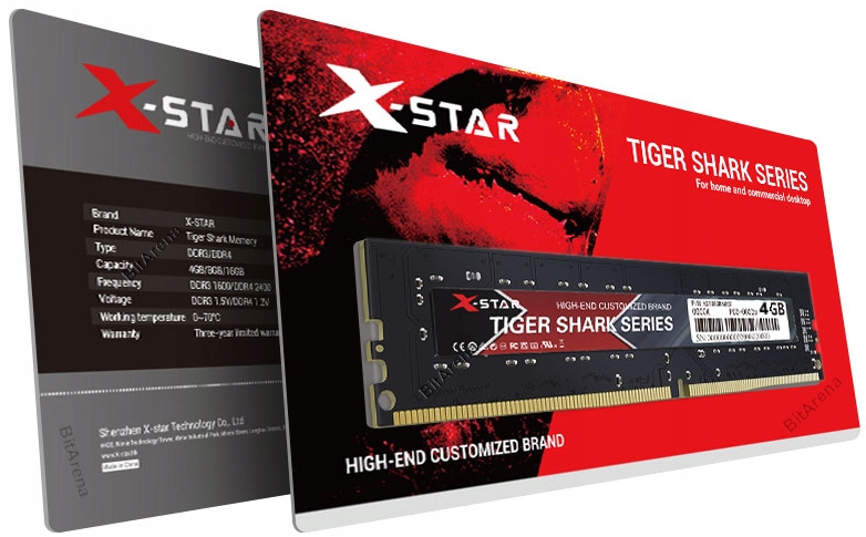 

Pamięć Ram X-Star Tiger Shark DDR3 4GB 1600Mhz