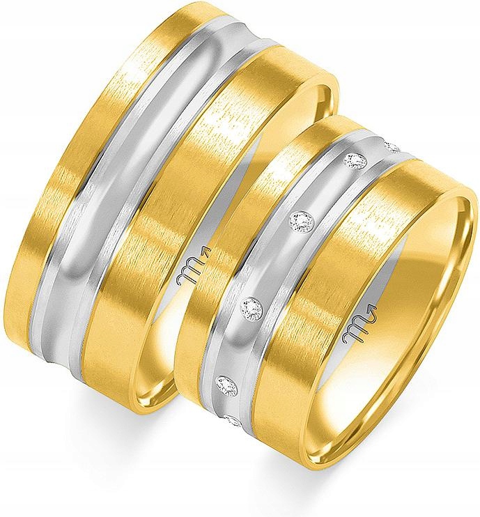 Zlaté snubní prsteny na svatbu diamant 585, 23 24 25, elegantní model, dárek