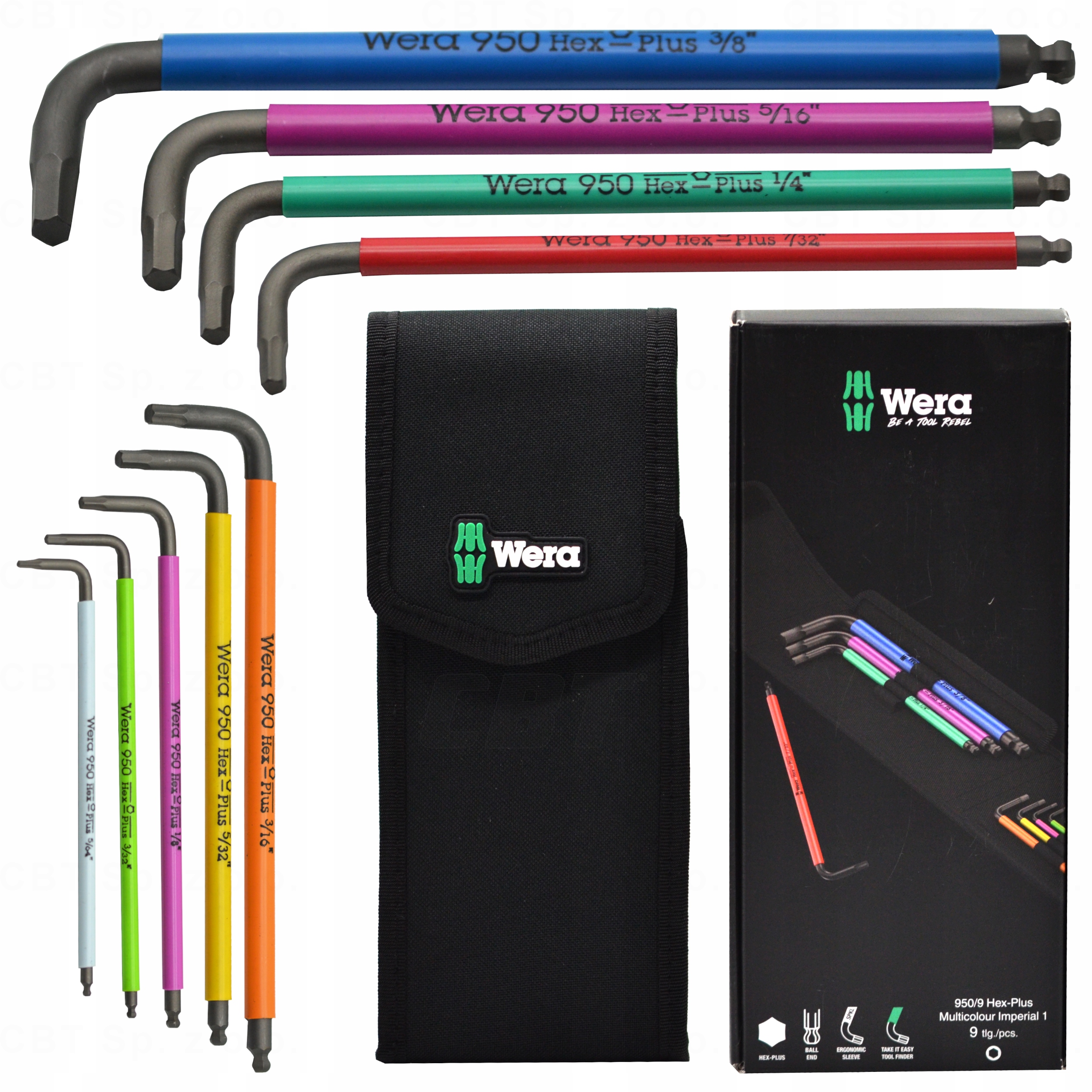 Zestaw Kluczy Trzpieniowych Wera Calowych Z Kulką Imbus Hex Plus Etui 9 Szt