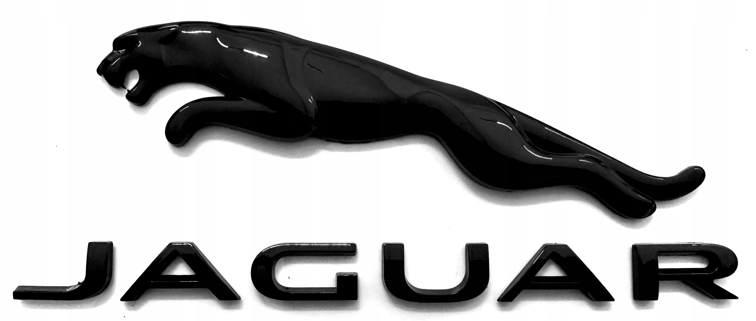 Jaguar emblemat znaczek logo napis szablon montażowy czarny 187 mm