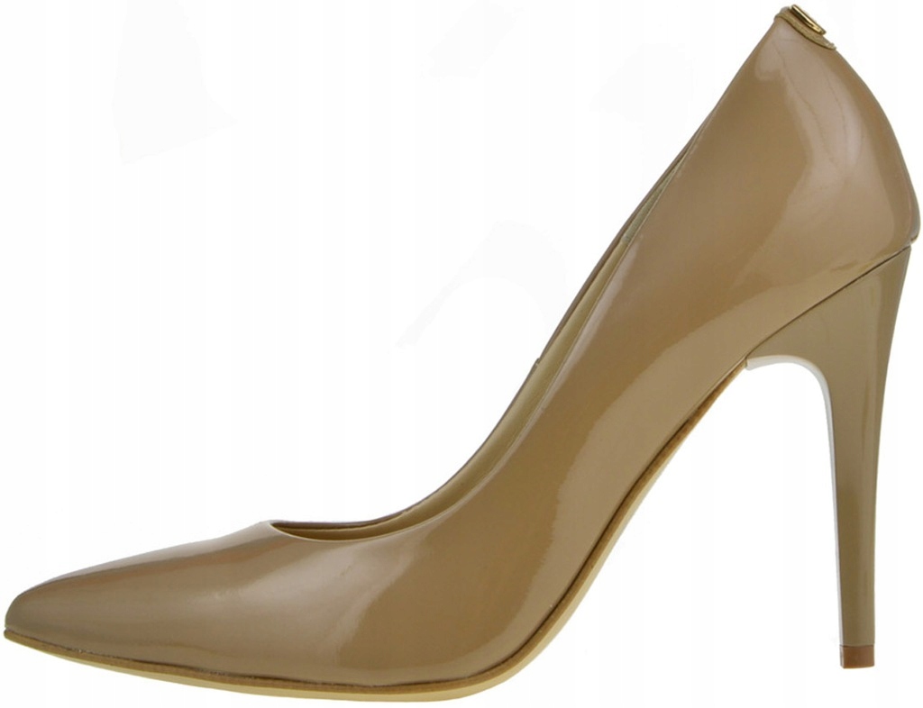 Capucino béžový lak elegantní klasické lodičky kožené Sala 39,5