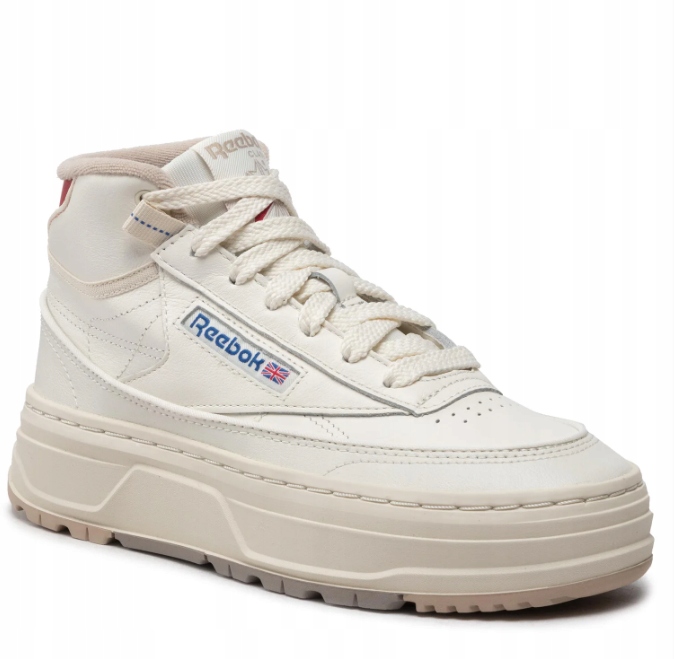 Reebok Club C Geo MID Dámské Sportovní Boty Ecru Kůže 37 3J4G3* 37 3_4