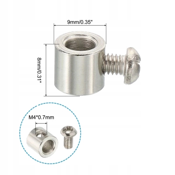 Zacisk Liny Stalowej - typ C 8x9mm - Stabilne Mocowanie Linki Stalowej Typ zacisk