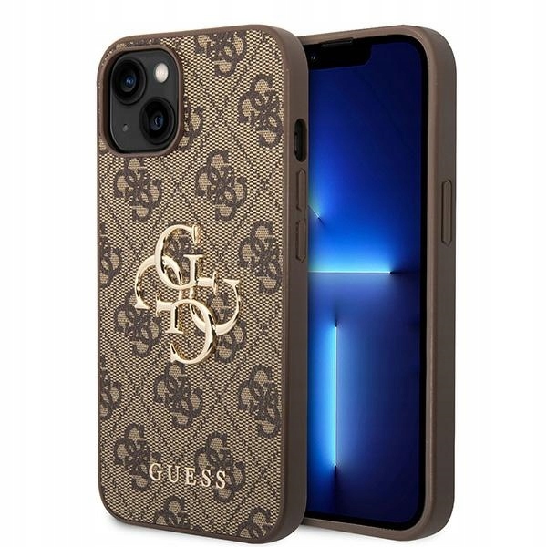 Originální pouzdro Guess pro iPhone 15 14 13 6.1", hnědé obal, zadní kryt