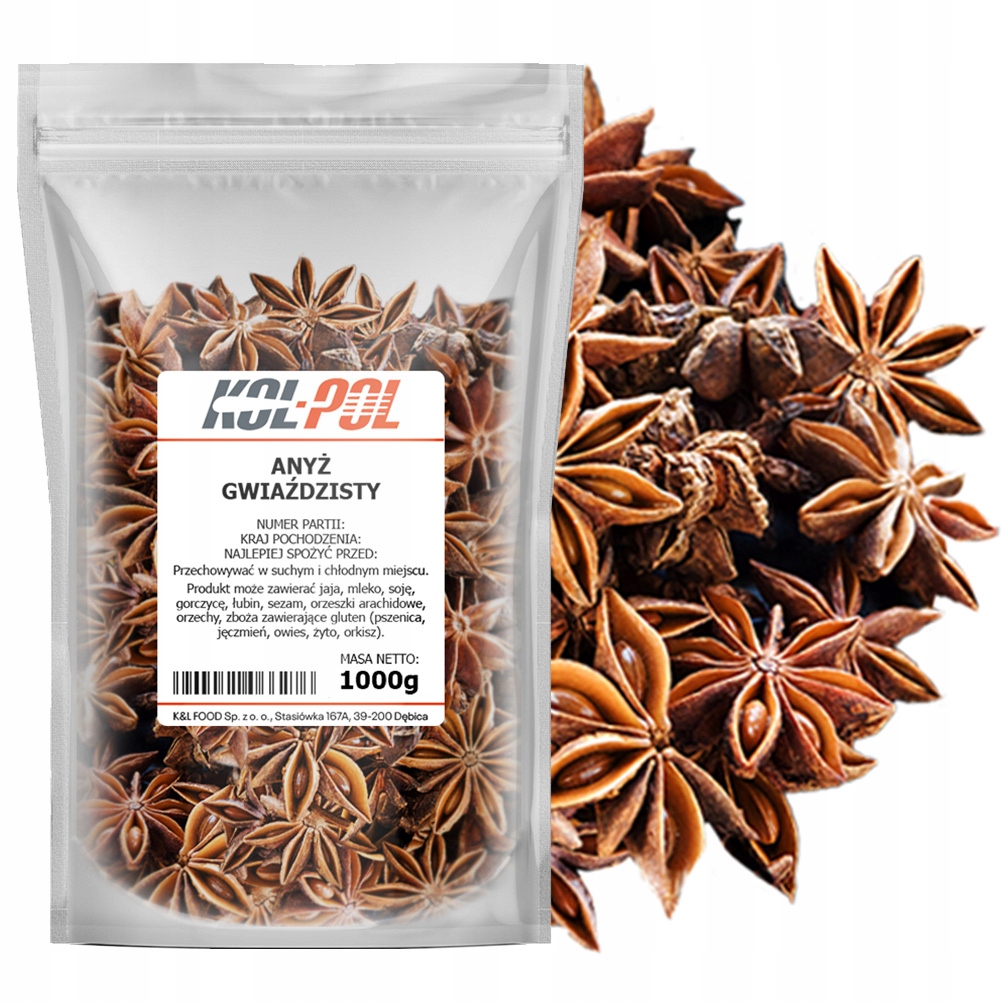 Levně Anýz Hvězdičky 1kg Hvězdný celý aromatický do čaje kvalita Kol-Pol