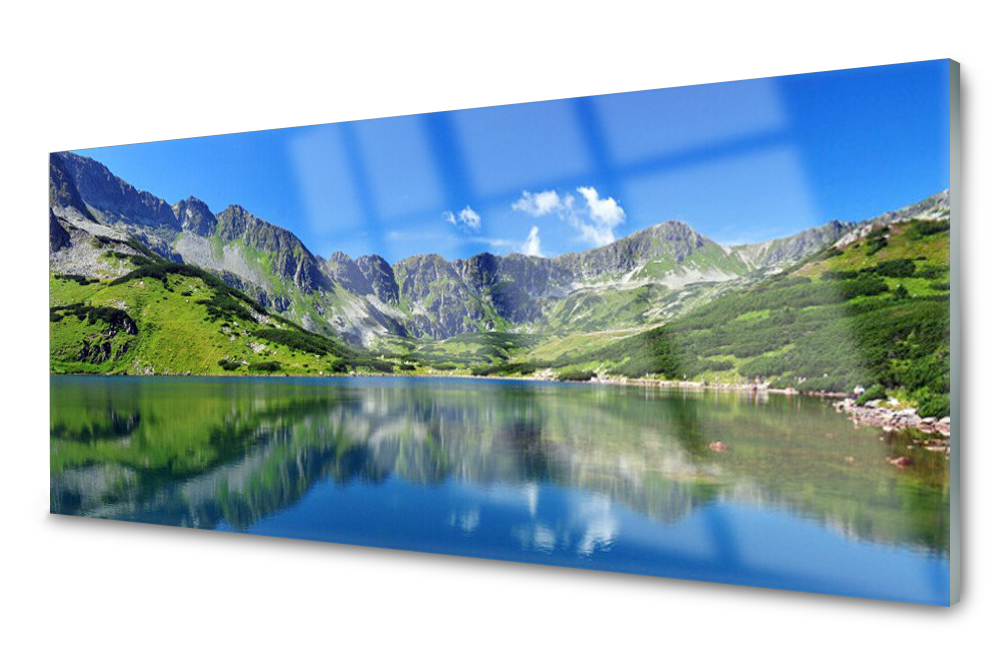 

Panel szklany do kuchni Góra Jezioro 125x50
