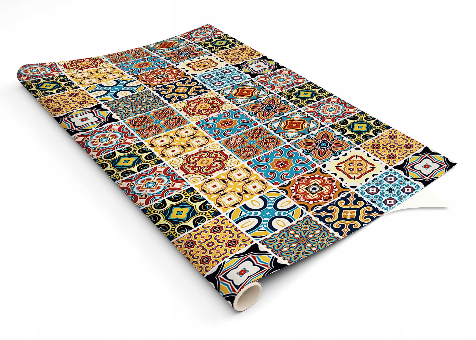 

Kolorowa Mozaika Patchwor naklejka na meble 100x50